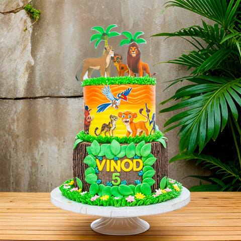 LION KING 2 TIER CREAM CAKE