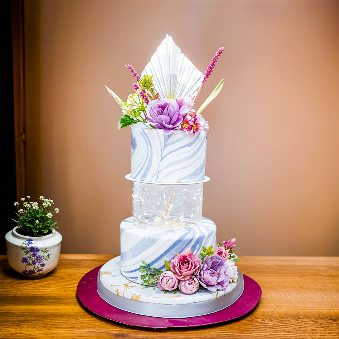 PURPLE HAZE 2 TIER FONDANT CAKE