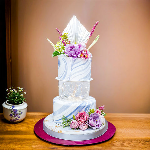 PURPLE HAZE 2 TIER  FONDANT CAKE