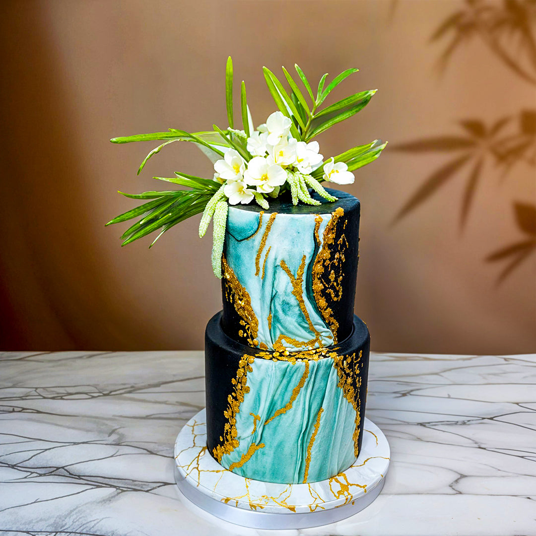 TWILIGHT MARBLE 2 TIER CREAM CAKE