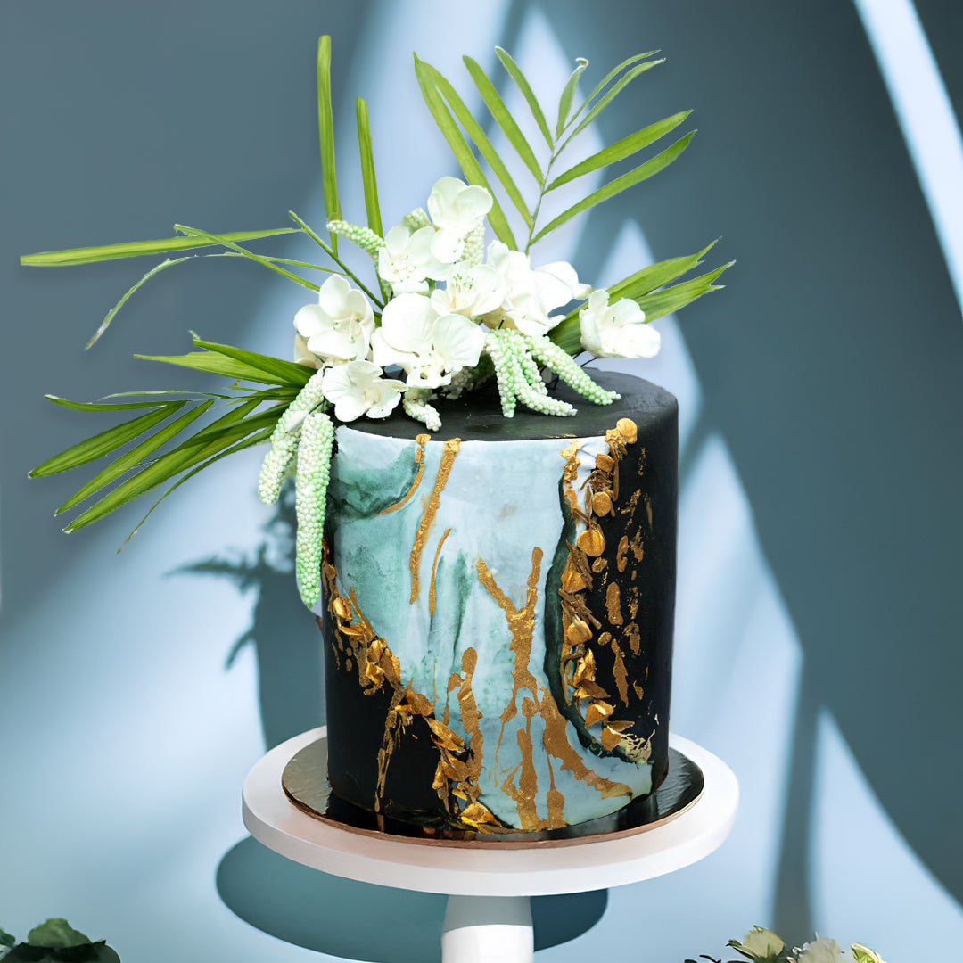 TWILIGHT MARBLE FONDANT CAKE